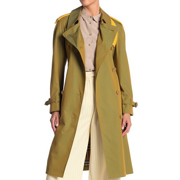 NWT Burberry Trench Coat | Contrast Knit, Designer London Heritage Style - Picture 1 of 16